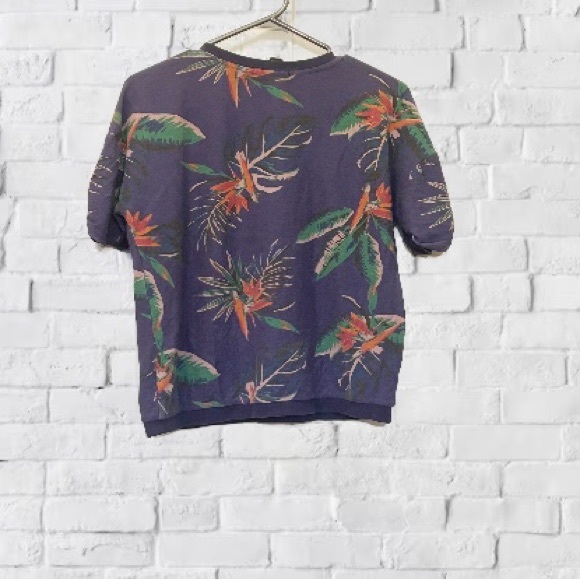 Excuse my French navy shirt with tropical flowers, size medium - Picture 2 of 3